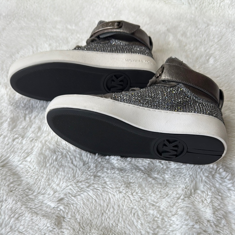 Michael Kors Black and Silver Textured High-Top Sneakers NWOT - Picture 4 of 4